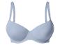 Soutien-gorge bleu clair à armatures avec bretelles réglables.