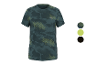 T-shirt de sport à manches courtes pour homme, motif camouflage vert foncé et jaune