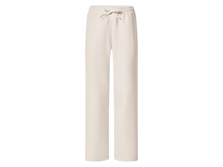 Pantalon large beige clair avec cordon de serrage à la taille