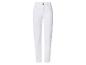 Pantalon blanc uni avec bouton noir.
