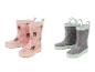 Bottes de pluie pour enfants, motifs lapins et pois.