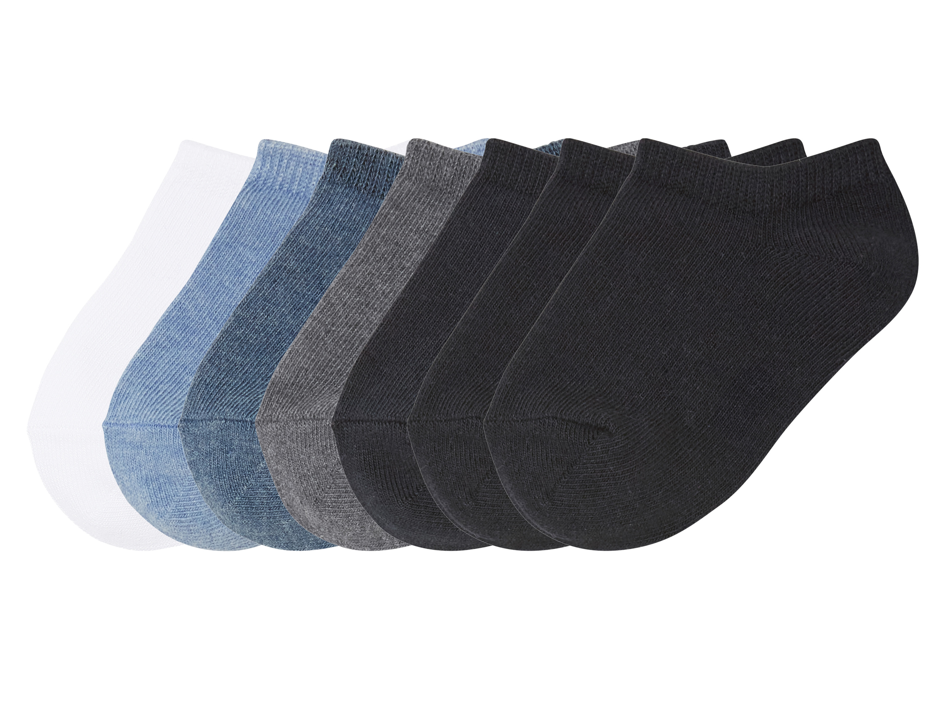 lupilu® Lot de 7 paires de socquettes petit garçon (blanc/bleu/gris/noir, 19-22)
