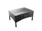 Table basse de jardin en rotin noir avec plateau en verre