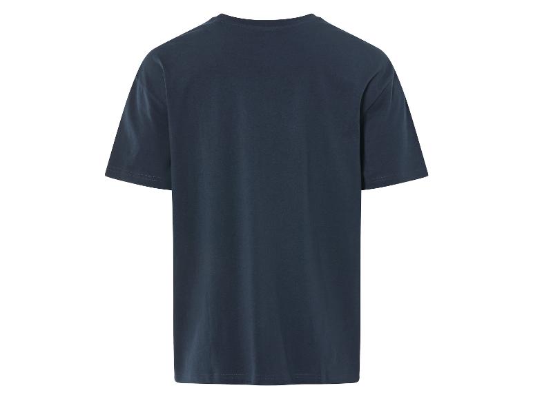 T-shirt bleu marine à manches courtes, vue arrière.