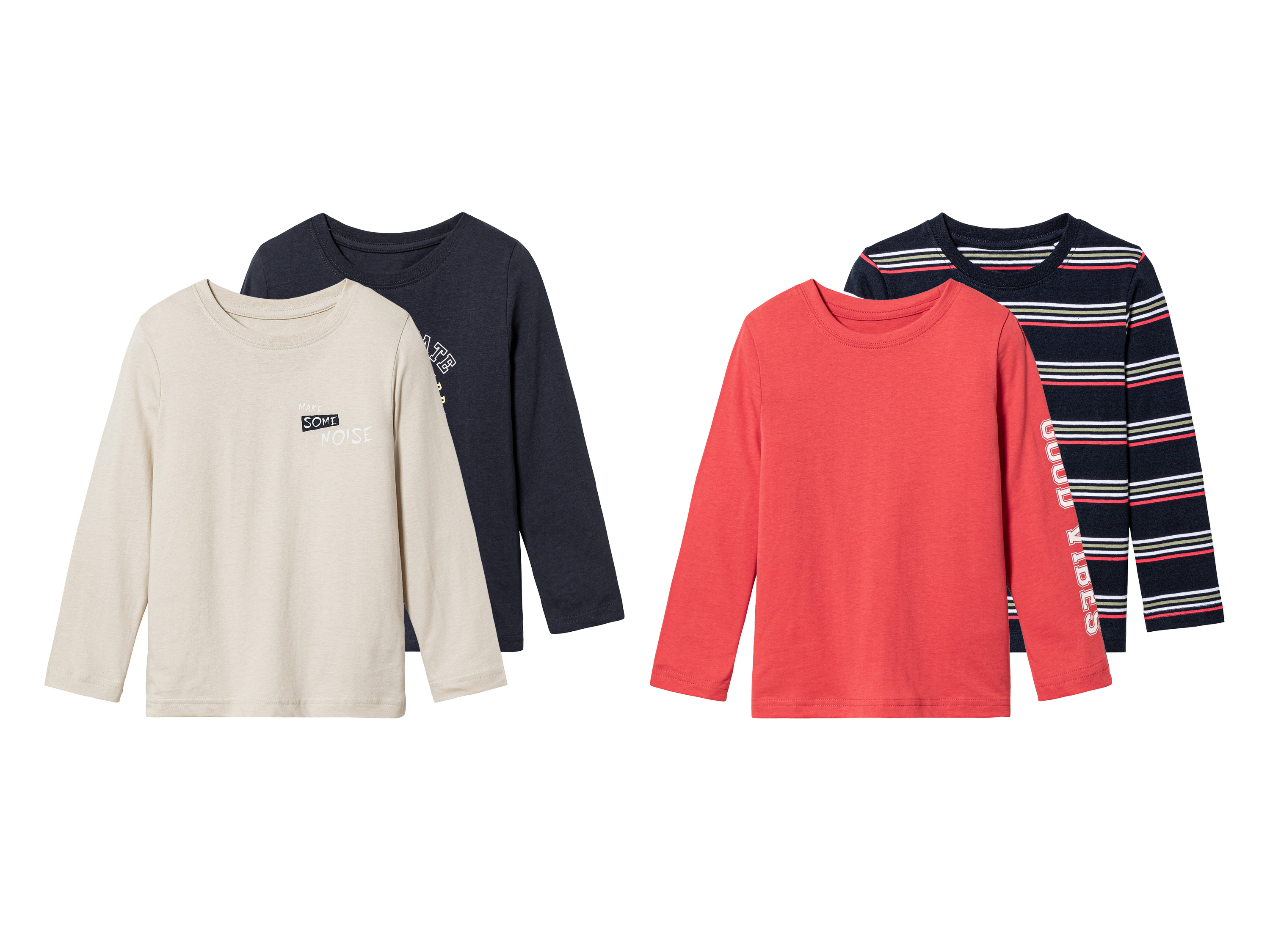 lupilu® Lot de 2 t-shirts à manches longues garçon