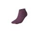 Chaussette courte violette à fines rayures verticales sur fond blanc