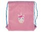 Sac à cordon rose avec imprimé licorne.