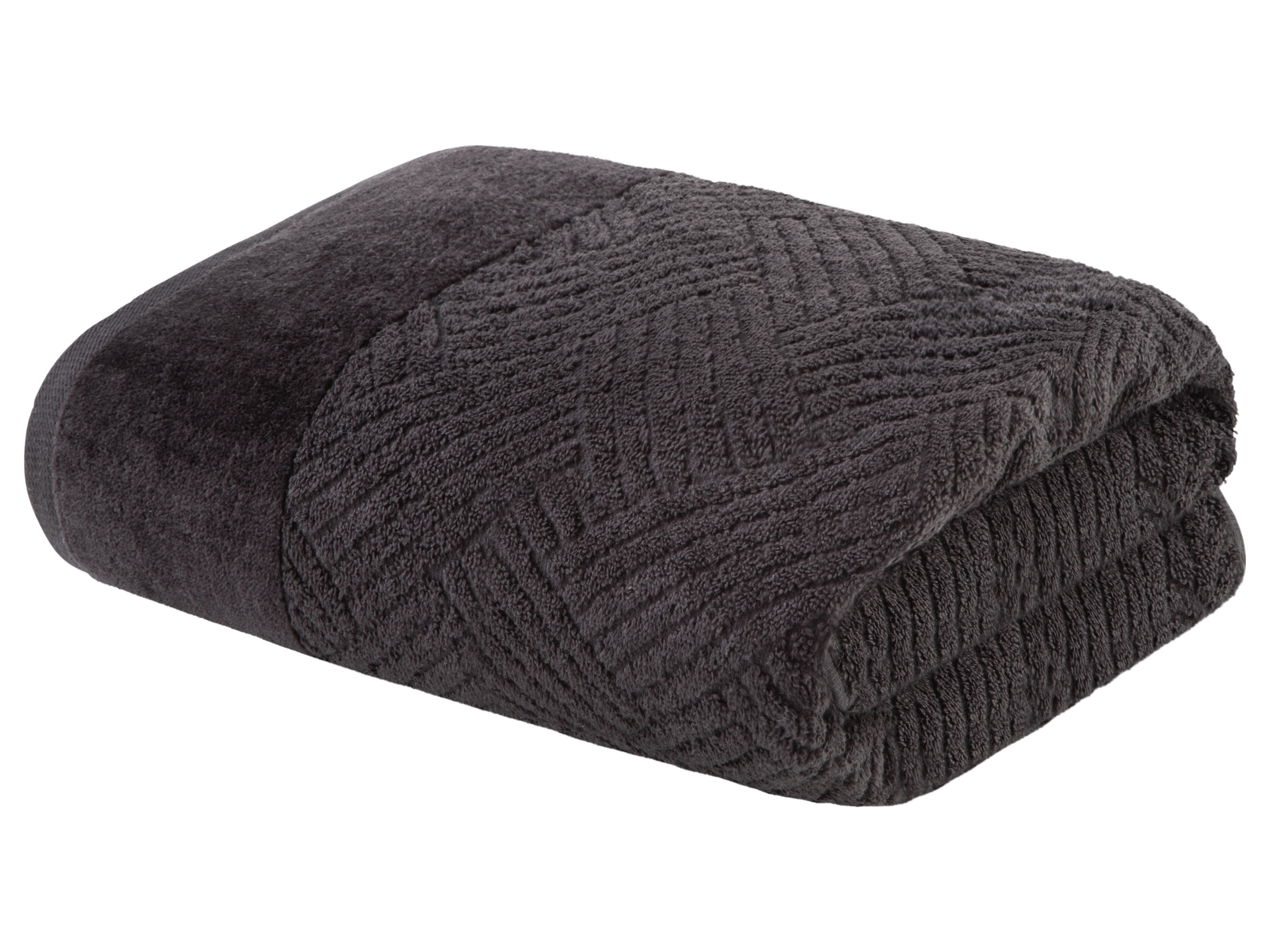 LIVARNO home Serviette de douche en éponge, 70 x 140 cm (noir)