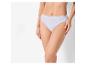 Culotte féminine avec un aspect lisse et rayé.