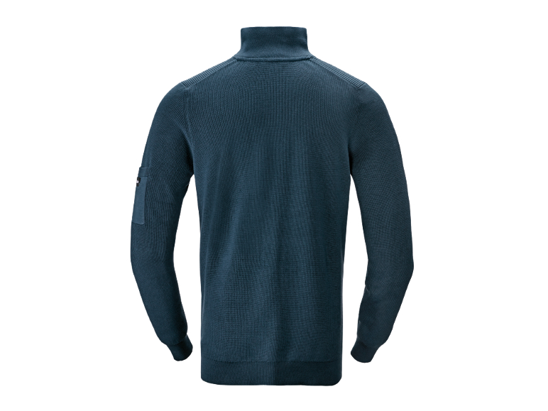 Pull en maille bleu pour homme, vue arrière