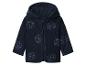 Veste polaire bébé bleu marine avec capuche et imprimés têtes d'ours.