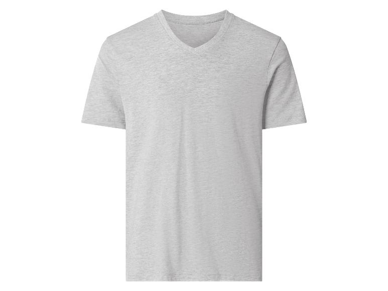 T-shirt gris clair à col en V pour homme