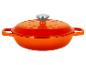 Cocotte en fonte émaillée orange avec couvercle et bouton argenté