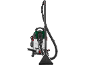 Aspirateur injecteur-extracteur avec réservoir en acier inoxydable et buse de nettoyage de tissus.