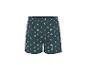 Short homme sarcelle foncé avec motif palmier blanc.