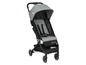Une poussette BabyComfort grise avec un cadre noir.