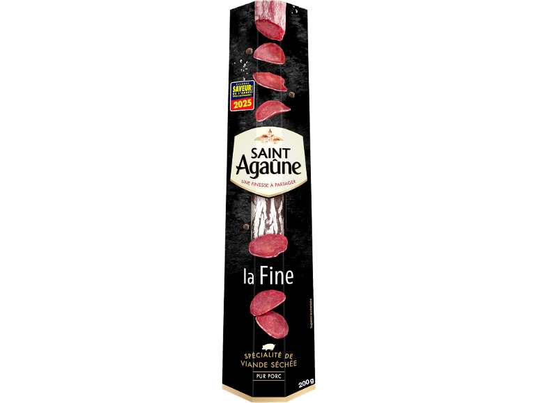 Sachet de 200 g de spécialité de viande séchée pur porc en fines tranches.