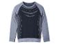 Sweat-shirt sportif gris et bleu foncé avec motifs géométriques
