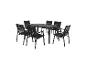 Ensemble table et chaises de jardin noir; style moderne.