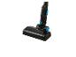Une buse d'aspirateur sans fil noire avec des accents bleus.