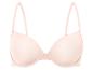 Un soutien-gorge beige avec des bretelles larges.
