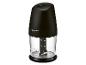 Un robot de cuisine Silvercrest noir avec un bol transparent.