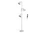 Lampadaire blanc avec trois spots réglables, 170 cm de hauteur.