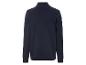 Un sweat-shirt bleu marine à col montant.