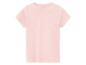 T-shirt rose clair à manches courtes.