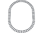 Circuit ovale de rails de train miniature en plastique gris.