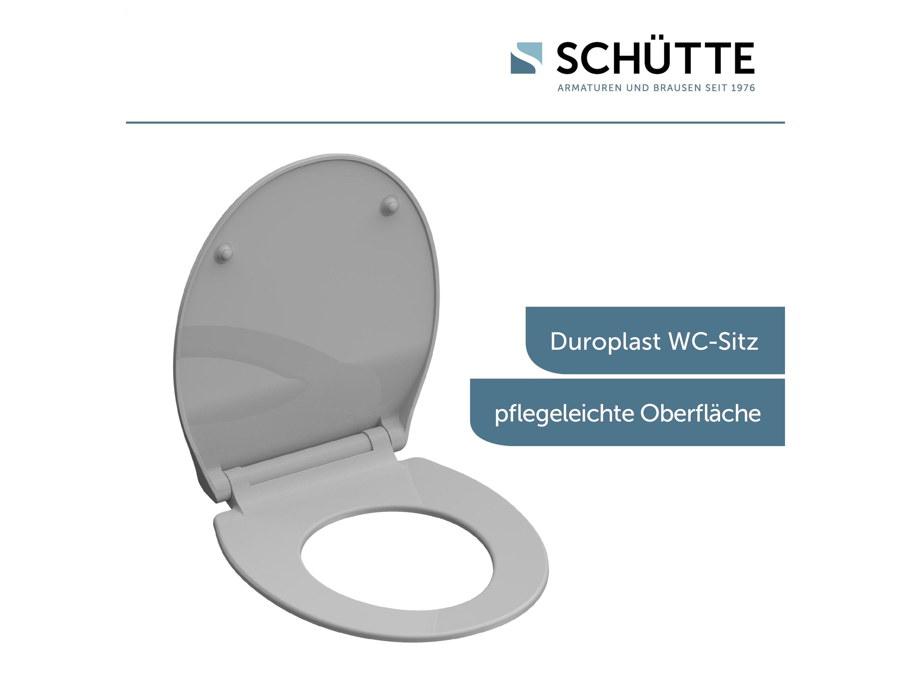 Schütte Abattant WC SLIM, avec fermeture en douceur gris - vue 3