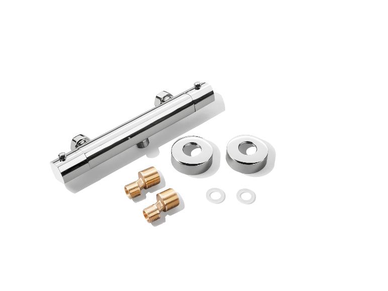 Robinet thermostatique de douche avec accessoires.