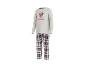 Pyjama de Noël pour enfants avec haut imprimé cerf et pantalon à carreaux