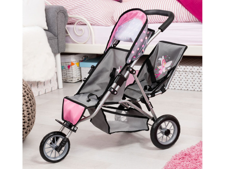 Poussette double pour poupées