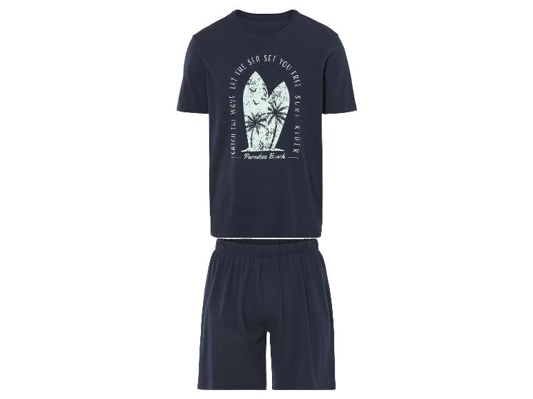 Pyjama court Paradise Beach : t-shirt et short, thème surf.