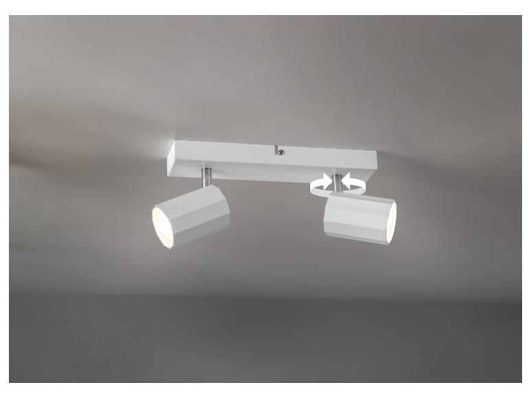 Plafonnier blanc avec deux spots orientables