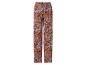 Pantalon large femme à motif cachemire bleu et marron.