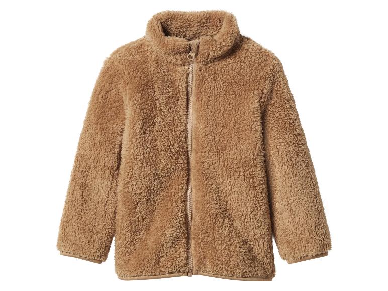 Une veste polaire marron avec une fermeture éclair.