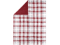 Couverture à carreaux rouges et blancs avec doublure sherpa bordeaux douce.