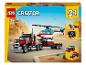 Ensemble LEGO Creator 3 en 1 avec un camion transportant un hélicoptère.