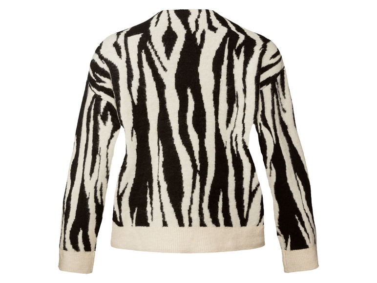 Un pull à rayures noir et blanc avec un motif zèbre.