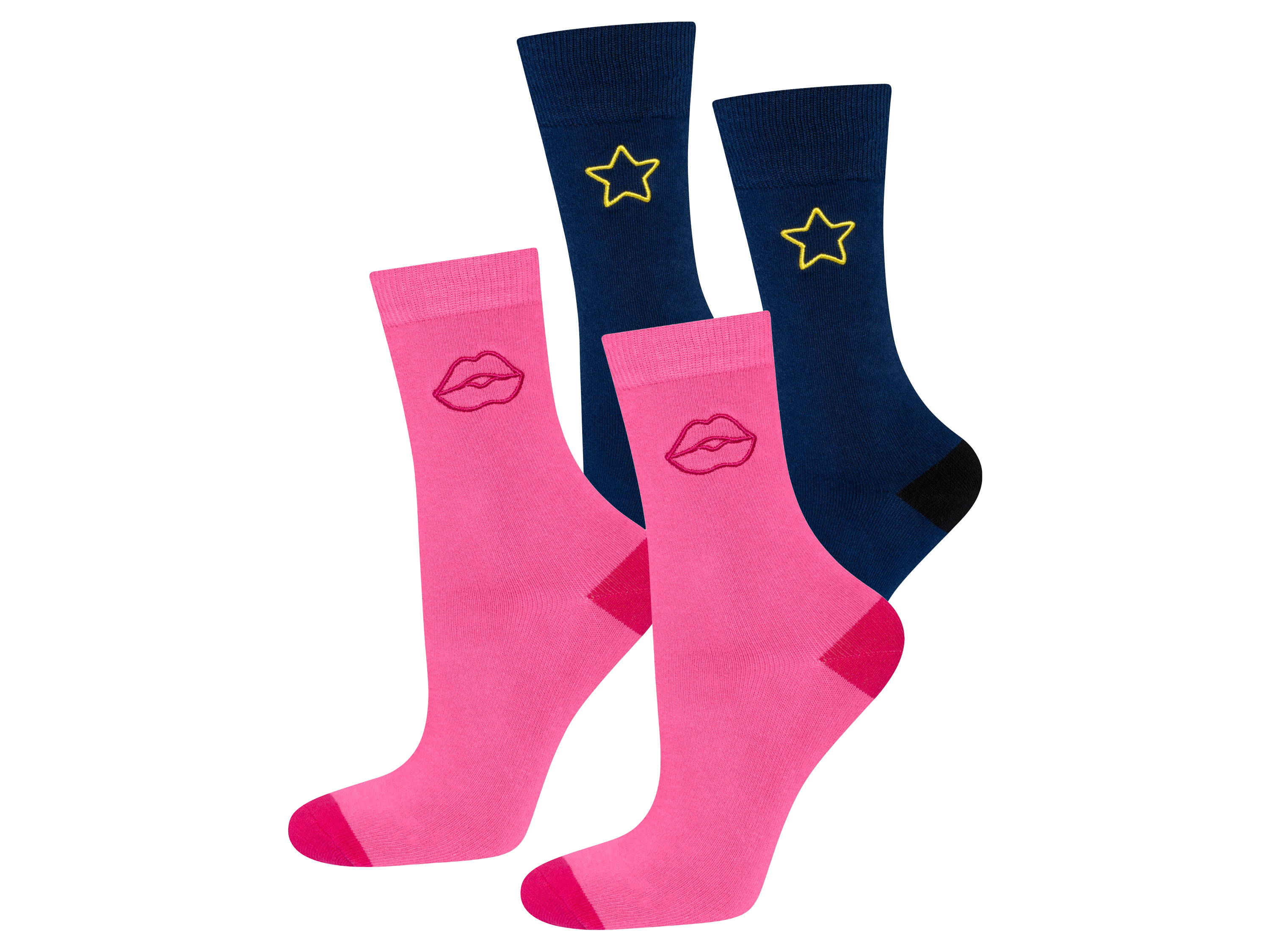 Soxo Lot de 2 paires de chaussettes femme (Love)