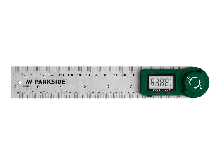 Règle d'angle numérique PARKSIDE avec une échelle en acier inoxydable et un affichage vert
