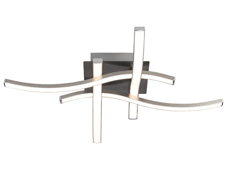 Applique murale LED moderne avec finition en métal brossé et bandes lumineuses entrelacées