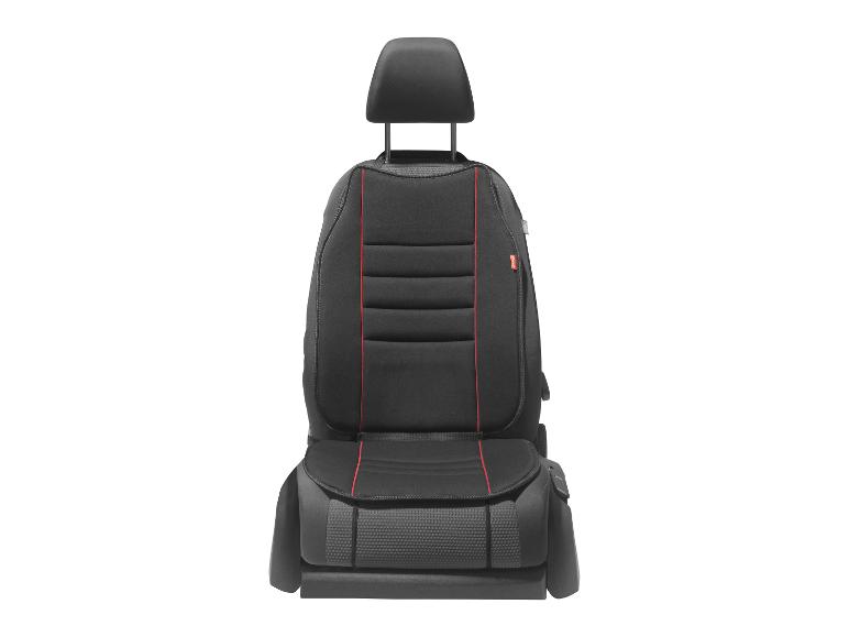 Housse de siège de voiture noire avec surpiqûres rouges