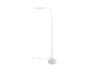 Lampe de sol blanche avec bras incurvé, env. 130 cm de haut.