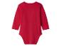 Body bébé rouge à manches longues et col rond