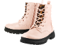 Bottines roses pour enfant avec lacets et détails motif léopard