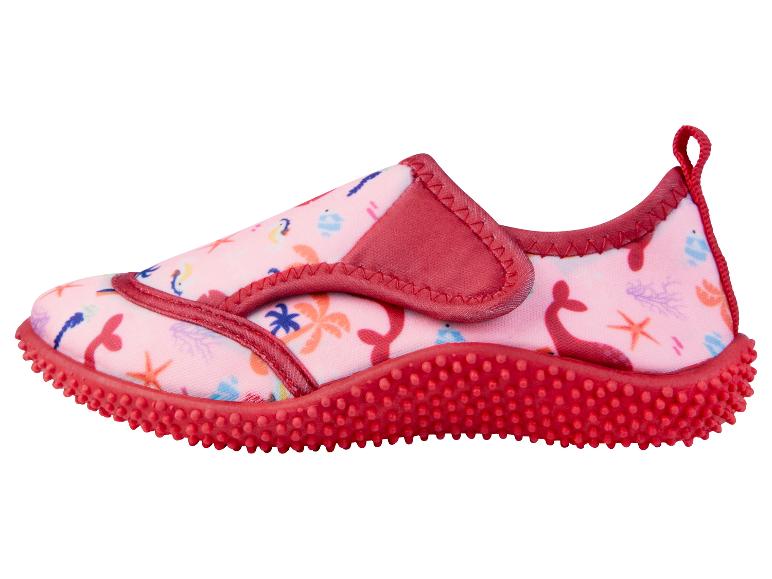 Chaussures d'eau pour enfant, motif marin rose et rouge.