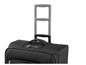 Une valise noire avec une poignée télescopique.